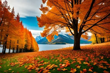 Foto op Plexiglas autumn in the park © Shahzaib