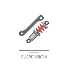 Car suspension icon. Outline colorful icon of spring and absorber on white. Vector illustration