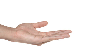 Empty hand isolated with clipping path