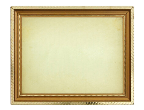 Gold frame isolated with clipping path for mockup