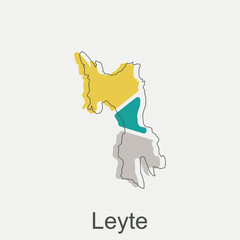 Map of Leyte colorful modern geometric vector design, World map country vector illustration template