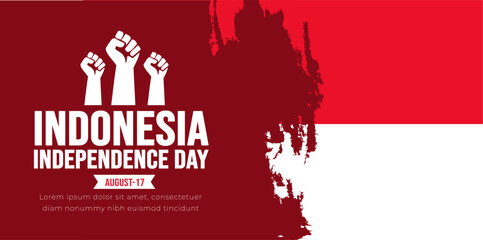 17 August Indonesia Independence Day background template. Holiday concept. background, banner, placard, card, and poster design template with text inscription and standard color. vector illustration.
