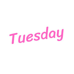 tuesday pink text 