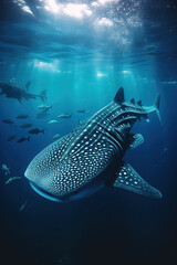 Fototapeta premium Whale shark swimming in the ocean