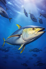 Yellowfin Tuna in the ocean