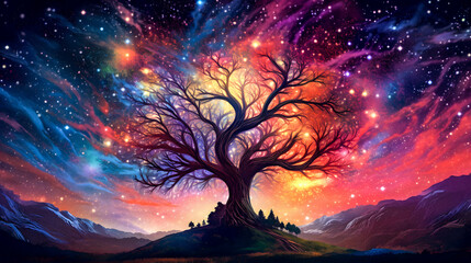 Obraz premium Surrealistic Digital Painting of a Fantastic Landscape - generative ai