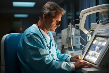 doctor looking at x ray screen