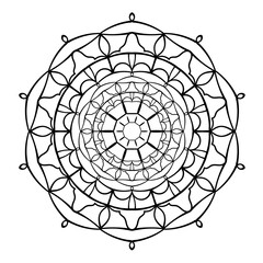 Fototapeta premium Circular mandala pattern. Decorative doodle ornament in ethnic style.