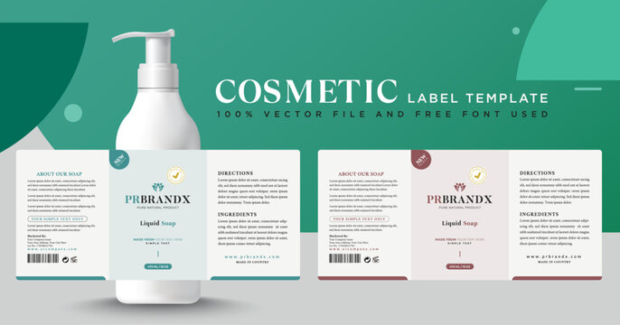 Cosmetic label sticker banner, liquid soap body oil, body Lotion, beauty care, skin care natural organic oil label packaging sticker design, face wash, print ready quality file spray bottle jar.