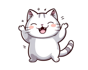 Funny cute cat isolate png illustration