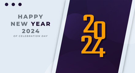 Happy New Year 2024 Celebration Vector Design Illustration for Background, Poster, Banner, Advertising, Greeting Card