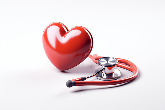 stethoscope and heart. Concept of health care