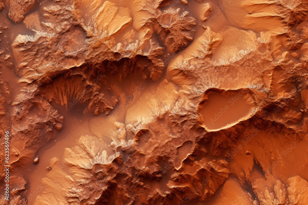 Wall mural surface of the planet mars. generative ai
