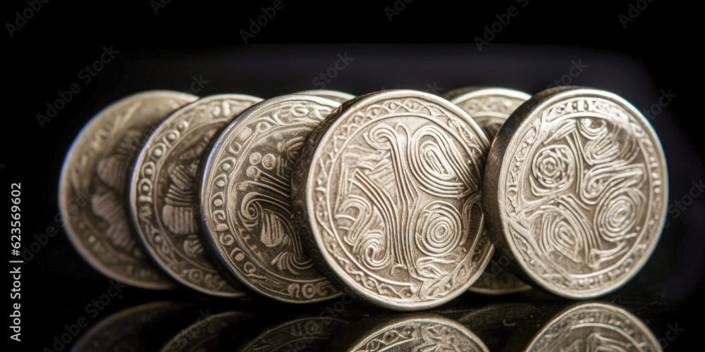 Poster A stack of coins - Generative AI