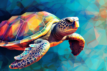 sea turtle swimming in water