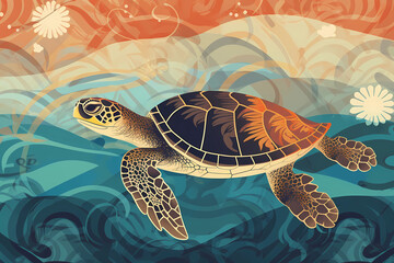 turtle in the sea