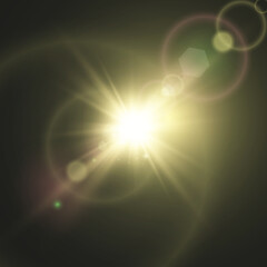 Vector transparent sunlight special lens flare light effect. Bright beautiful star. Light from the rays.	
