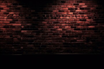 Rustic Elegance: Red Brick Wall on a Dark Background for Stunning Design, Red Brick Wall, Dark...