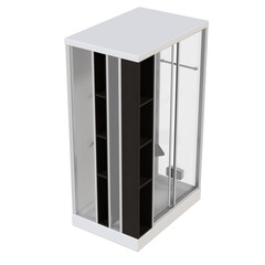 shower cabin isolated on transparent background, 3D illustration, cg render
