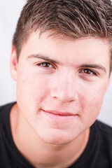 Obraz premium Teenage Boy Close Up White Background