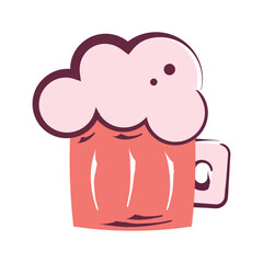 Isolated colored beer mug with foam icon Vector