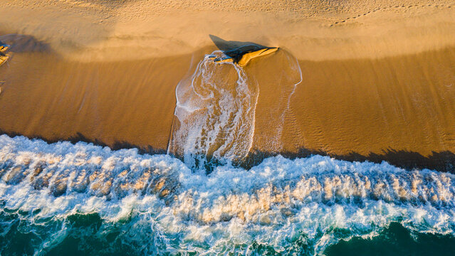 Aerial ocean and coastal beach view in Cabo  - Powered by Adobe