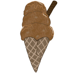 Chocolate ice cream cone 