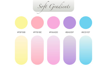 soft pastel gradient color palette, color gradation palette, collection of soft gradation colors