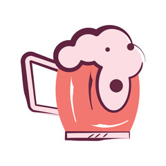 Isolated colored beer mug with foam icon Vector