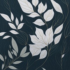 Abstract art background vector. Luxury minimal style wallpaper with golden line art flower and botanical leaves, Organic shapes, and Watercolor. Vector background for banner, poster, Web and 
