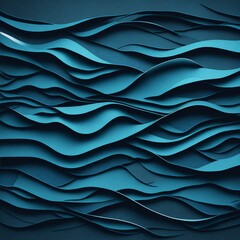 colorful horizontal banner. modern waves background design with teal blue, very dark blue and slate gray color