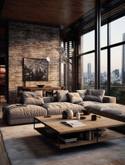 living room in an apartment in a modern style