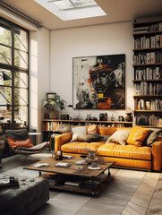 living room in an apartment in a modern style