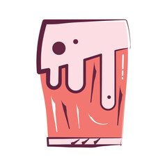 Isolated colored beer glass with foam icon Vector