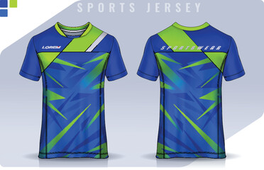 t-shirt sport design template, Soccer jersey mockup for football club. uniform front and back view.	