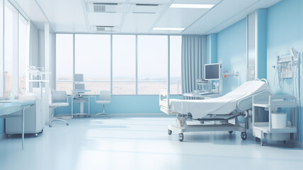 Medical facility, treatment room in hospital, wide banner