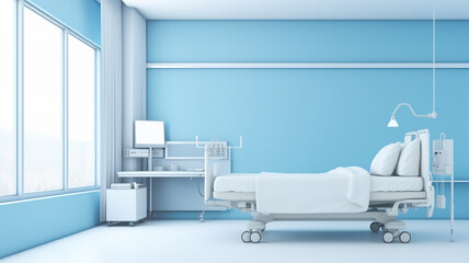 Medical facility, treatment room in hospital, wide banner