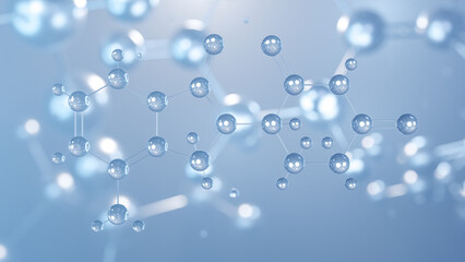 lenalidomide molecular structure 3d, flat model, immunomodulatory agents, structural chemical formula view from a microscope