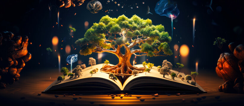 World Philosophy Day: A Tree of Knowledge Planted on an Opened Book