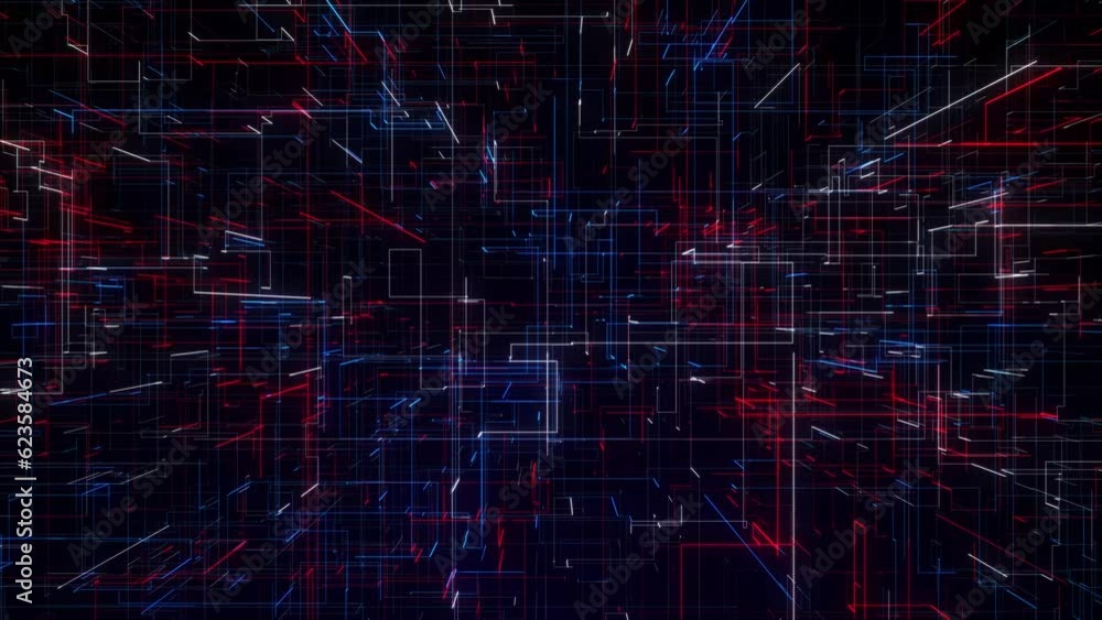 Poster red blue white global network fast mass link code backdrop. color signals media net concept seamless