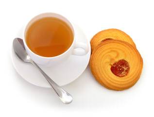 Porcelain cup of tea isolated.