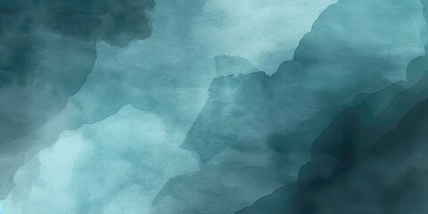 Abstract watercolor paint background with teal and green hues and a liquid-like texture for the banner.