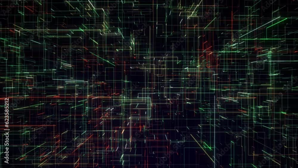 Poster flying line traces data colorful stage design. many line trails broadcast communication background l