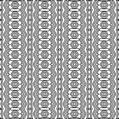 Stylish texture with figures from lines. black and white pattern for web page, textures, card, poster, fabric, textile. Monochrome graphic repeating design.