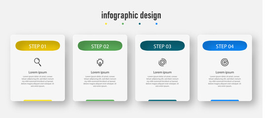  Design infographics template. timeline with 4 steps, options. can be used for workflow diagram, info chart, web design. vector illustration