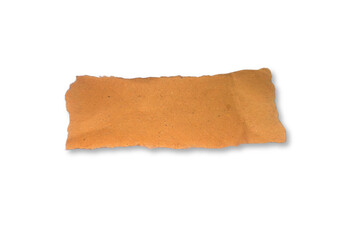 One brown torn paper isolated on transparent white background