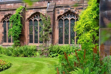 Detail of the garden of Chester Cathedral