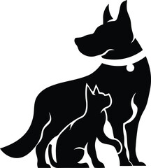 Cat and dog vector logo icon