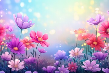 Obraz na płótnie Canvas Floral natural background. Illustration AI Generative.