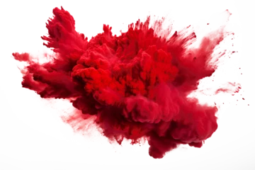 Poster bright red holi paint color powder festival explosion burst isolated white background. industrial print concept background © The Picture House